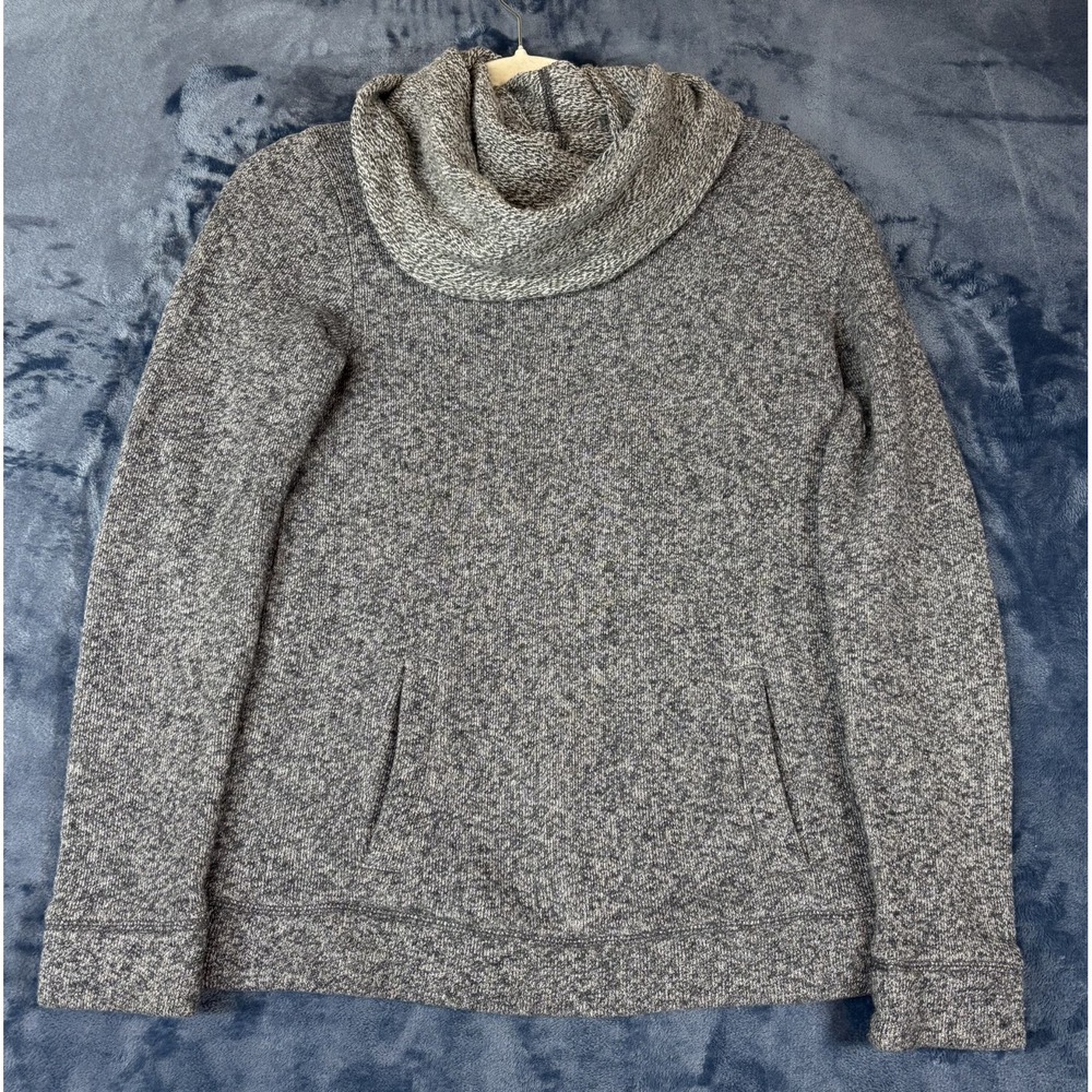 J. Crew Womens Cowl Funnel Neck Sweatshirt Gray Long Sleeve Pullover Pocket S